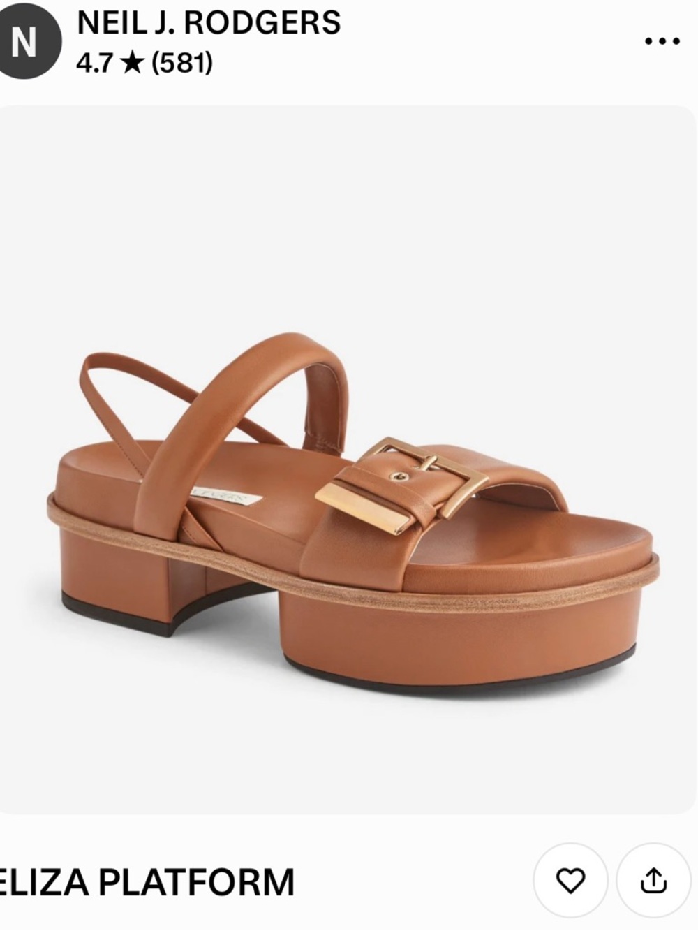 Eliza Platform Slingback Sandal in Tan - Picture 2 of 5